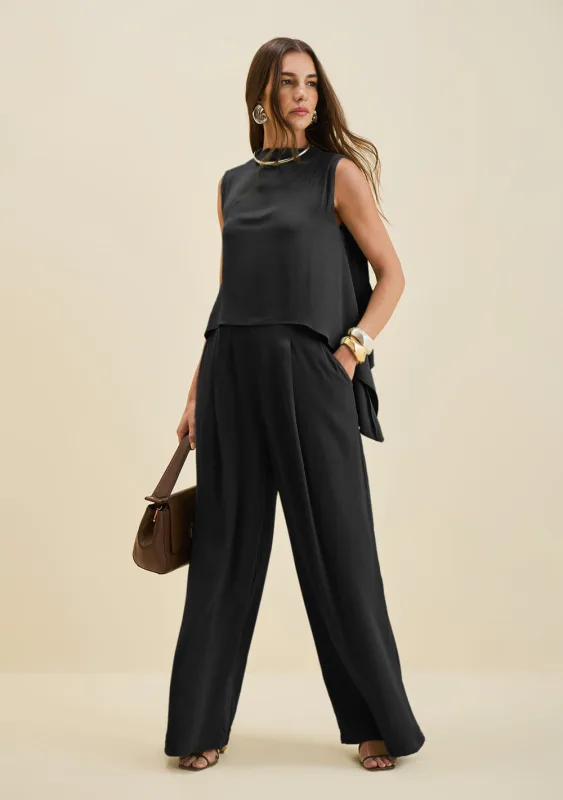 Calça Morena Rosa Reta Alta Preto - Morena Rosa - Outlet