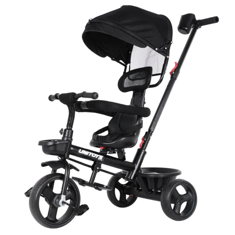 Triciclo Com Empurrador Confort Preto
