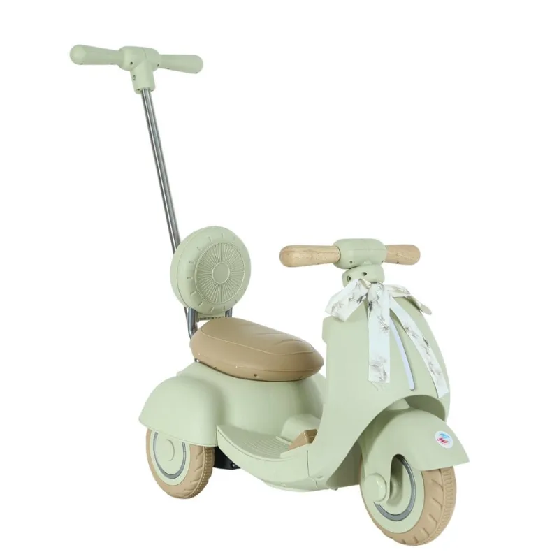 Moto Elétrica Infantil 6V com Empurrador Verde