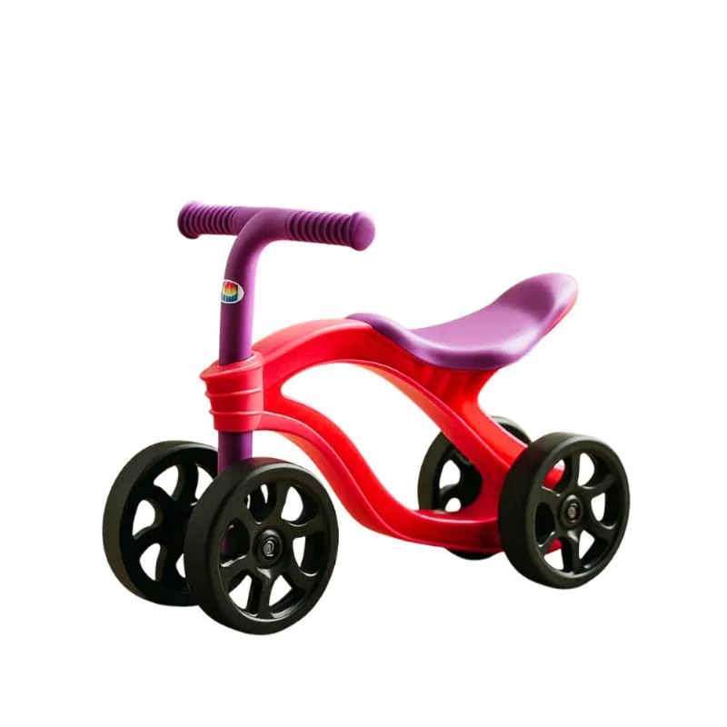 Bicicleta de Equilíbrio Infantil Sem Pedal - 4 Rodas - Estilo Futurista - Confortável, Leve e Segura para Bebês Rosa