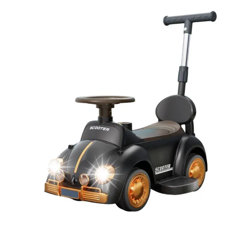 Carrinho Elétrico Infantil Fusca Com Luzes E Empurrador Preto Unitoys