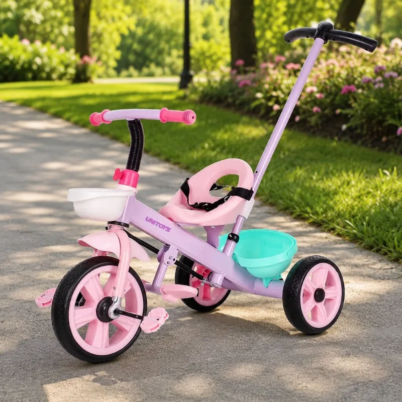 Triciclo com Empurrador Candy - Rosa