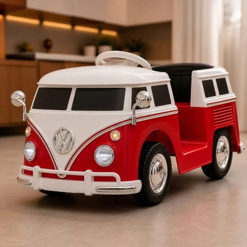 Carrinho Elétrico Infantil Classic Kombi com LED Vermelho Unitoys - Genérica - Brinquedos