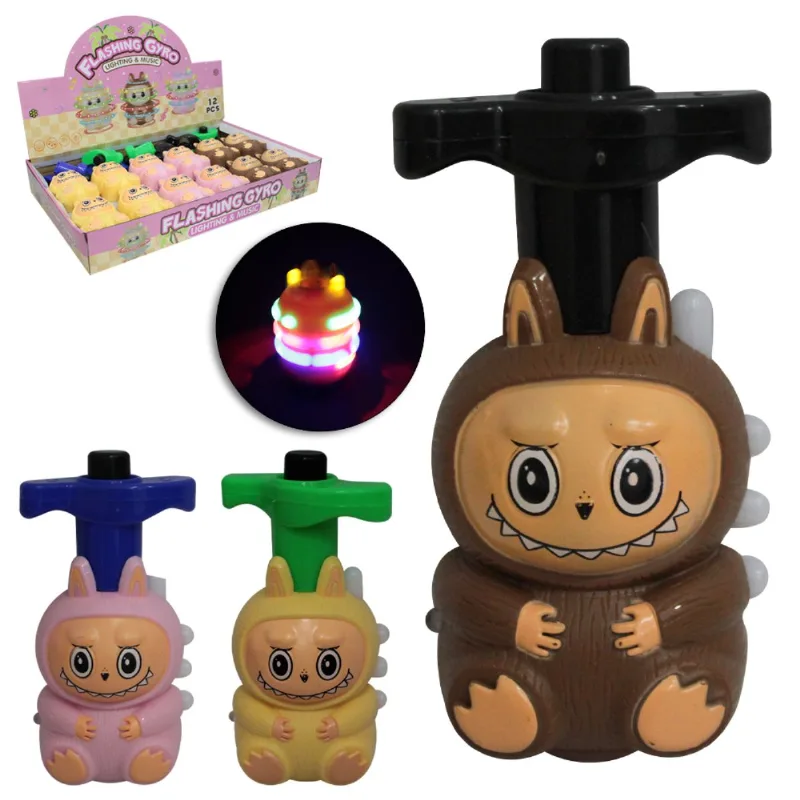 Pião Labubu Magic Gyro: Show De Luzes, Som E Lançador Flash!