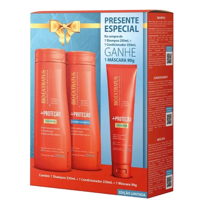 Kit Capilar Bio Extratus Mais Proteção 250ml+250ml+90g - Bio Extratus