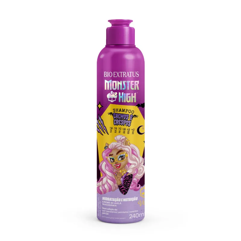 Shampoo Cachos e Crespos Bio Extratus + Monster High 240mL - Bio Extratus - Linhas De Produtos