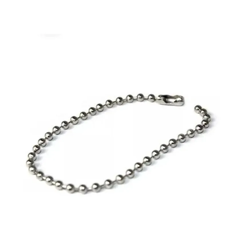 Corrente De Bolinha 12Cm Com Canoa Tag Chaveiro 50 Unidades