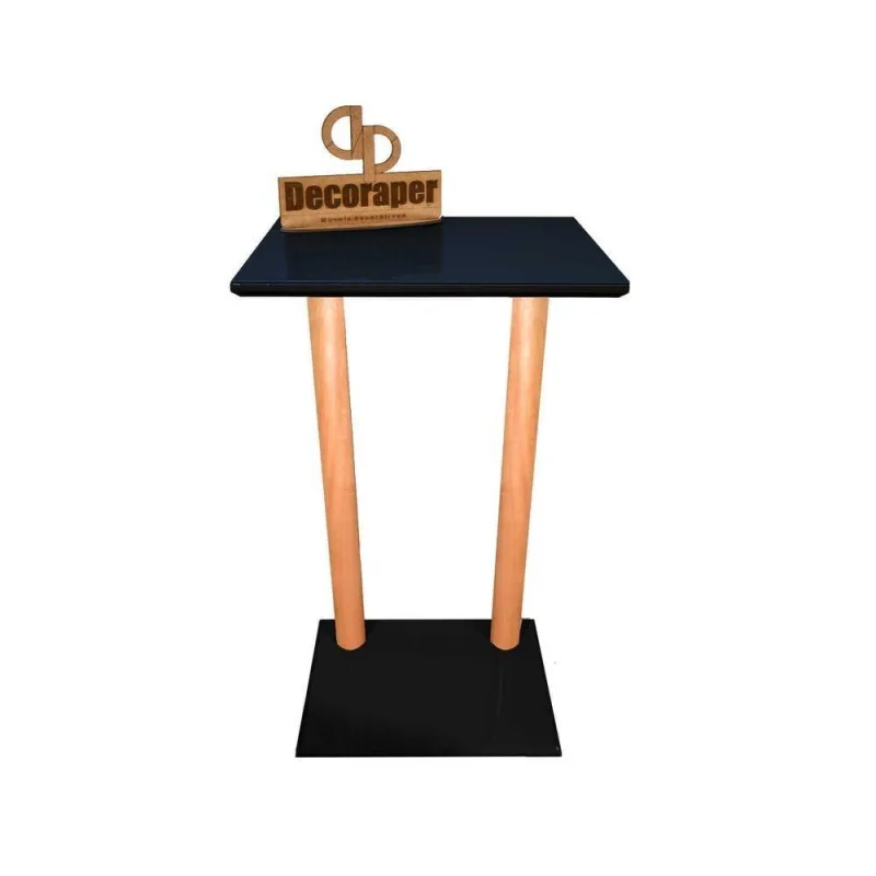 Aproximador De Sofá Laqueado Com Vidro Preto - Decoraper - Móveis