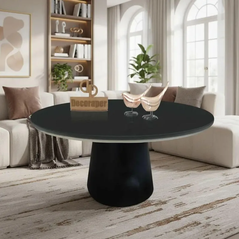 Mesa de Centro Base Cone Laqueada Redonda MDF Madeira 60CM Decoraper - Decoraper - Agro
