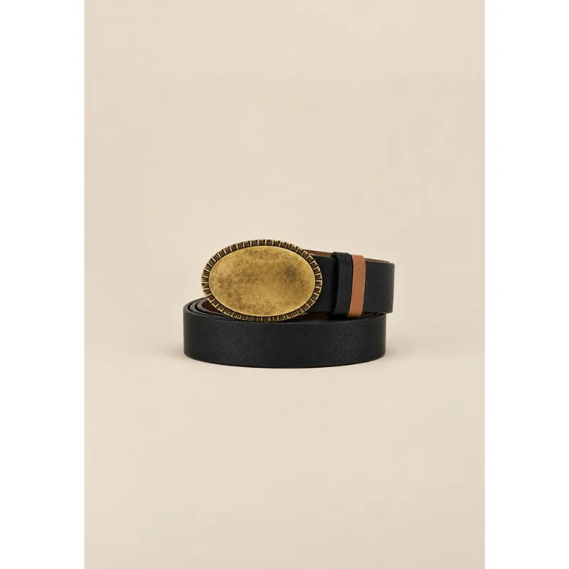 Cinto Cintura Quadril Skinny Dupla Face Fivela Resinada Preto P - Morena Rosa