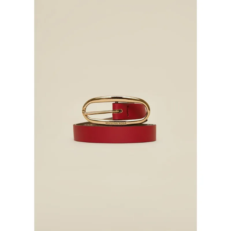 Cinto Cintura Quadril Fino Fivela Personalizada Vermelho P