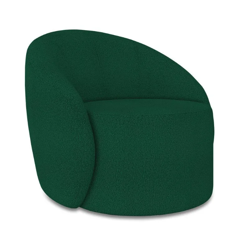 Poltrona Decorativa Orgânica Lua Bouclê Verde D03 - D'rossi