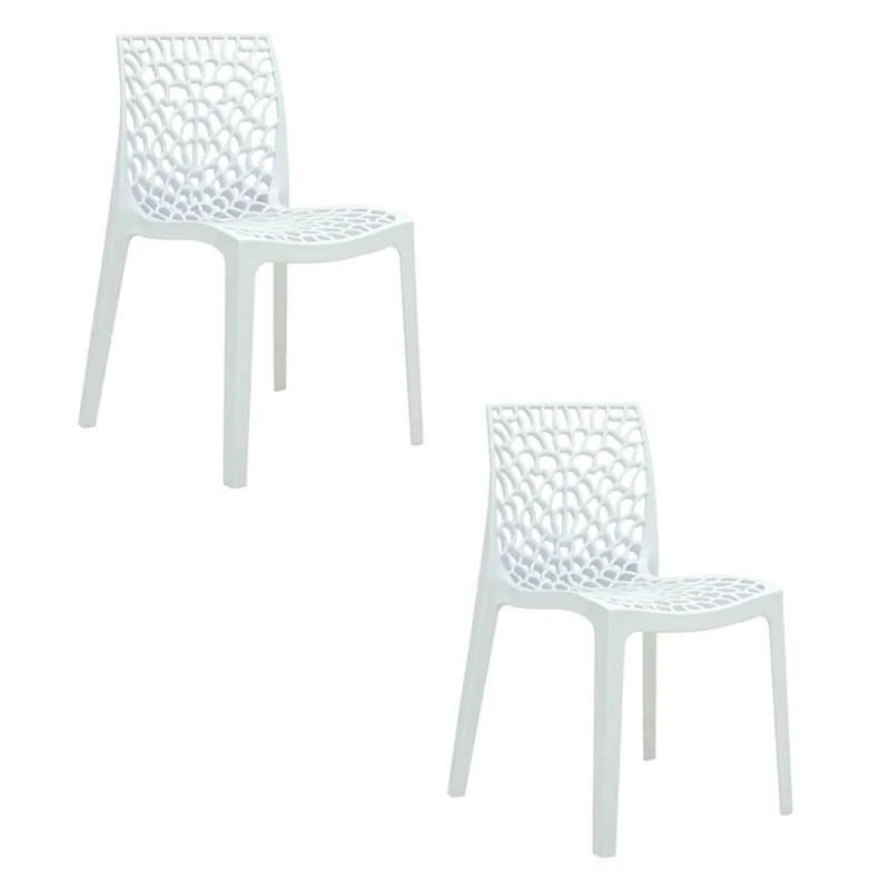 Cadeira Sala de Jantar kit 2 Gruvyer Branco R02 - D'Rossi - Rivatti