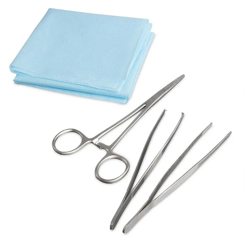 05un Kit Curativo Estéril Descartável De Metal Kolplast