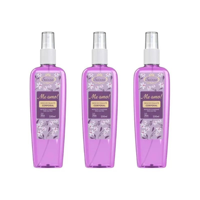 Colonia Suissa Splash 250Ml Me Amo - Kit Com 3Un