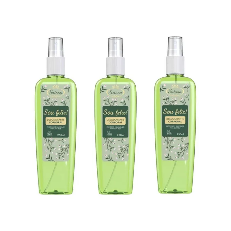 Colonia Suissa Splash 250Ml Sou Feliz - Kit Com 3Un