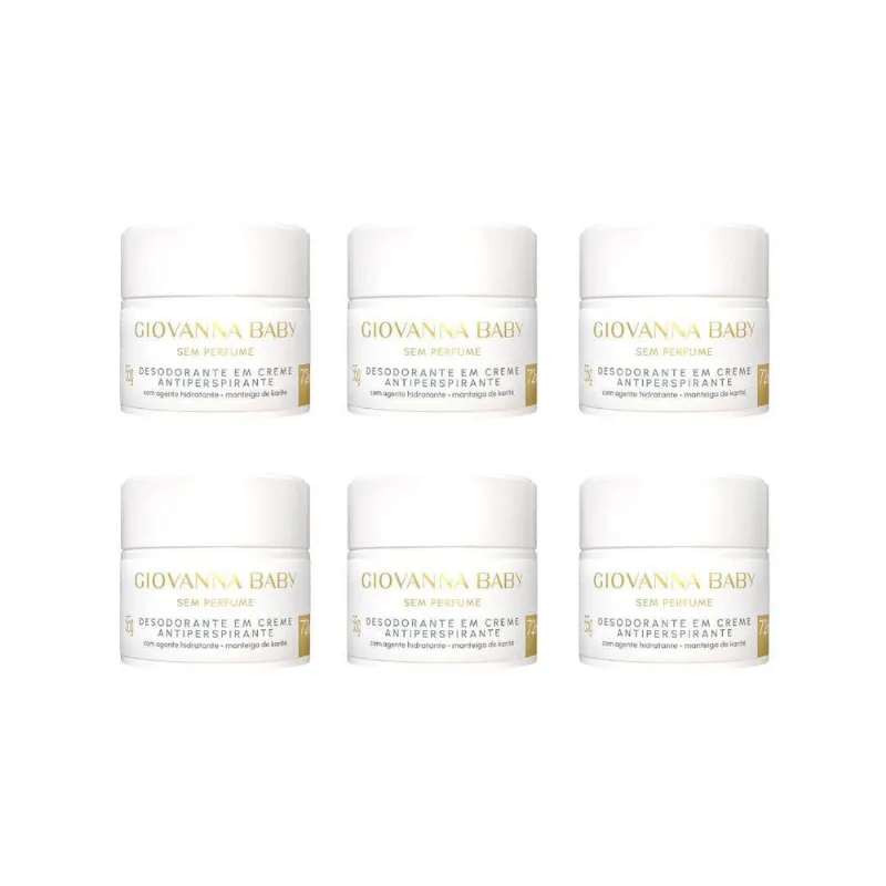 Desodorante Creme Giovanna Baby 55G Sem Perfume - Kit C/6Un