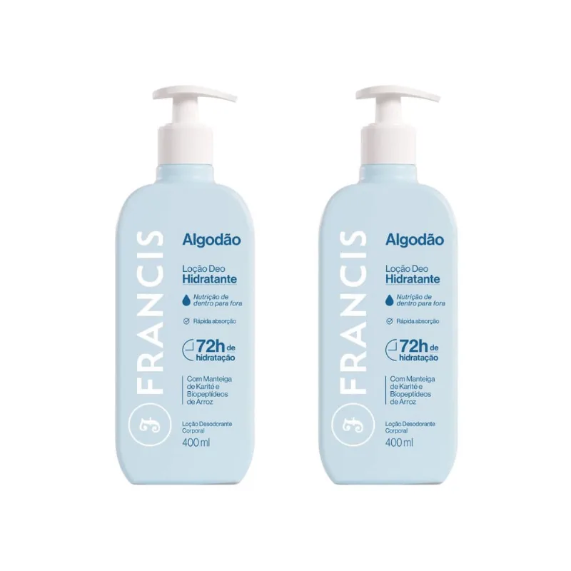 Hidratante Corporal Francis 400ml Azul - Kit c/ 2un
