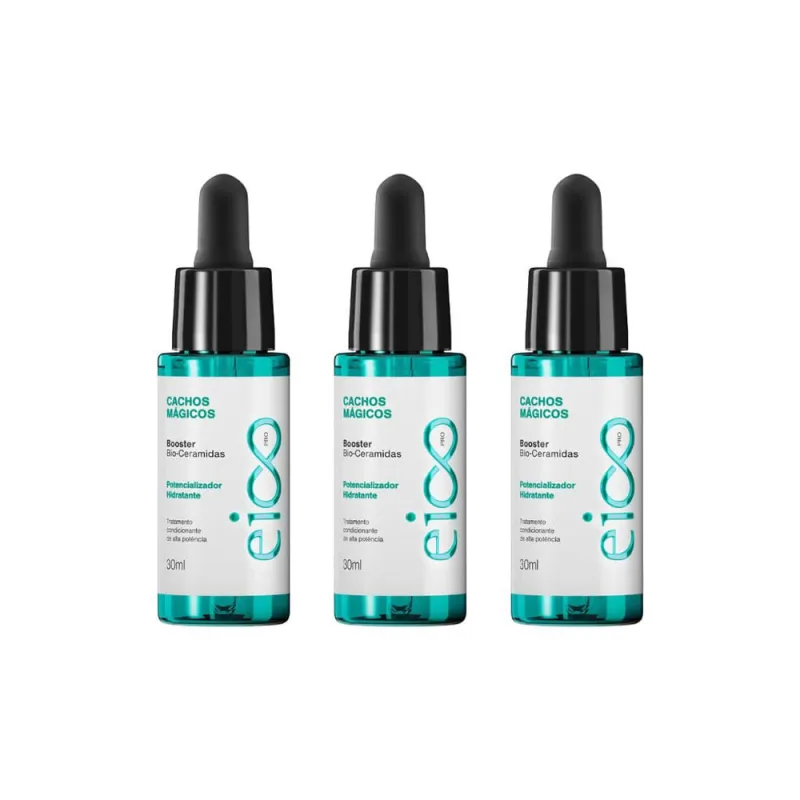Oleo Eico Capilar 30ml Pro Booster Cachos Magicos - Kit 3un - Eico - Cabelos