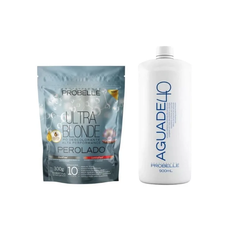 Po Descolorante Probelle 300G Perolado + Agua Ox 900Ml 30Vl