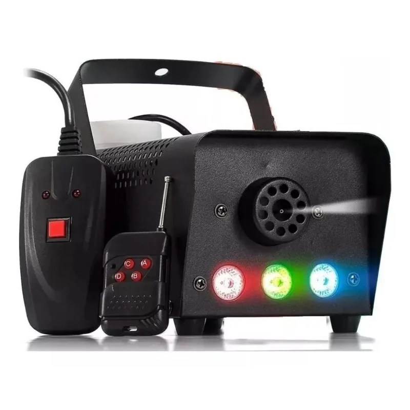 Maquina de fumaça 600w Turbo 3 Leds rgb controle remeto Wireless 110V ou 220V