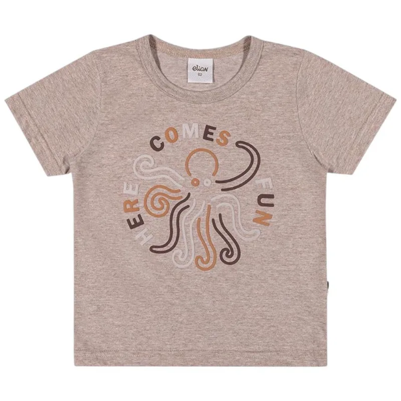 Camiseta Infantil Elian 2 Marrom Claro (MP)