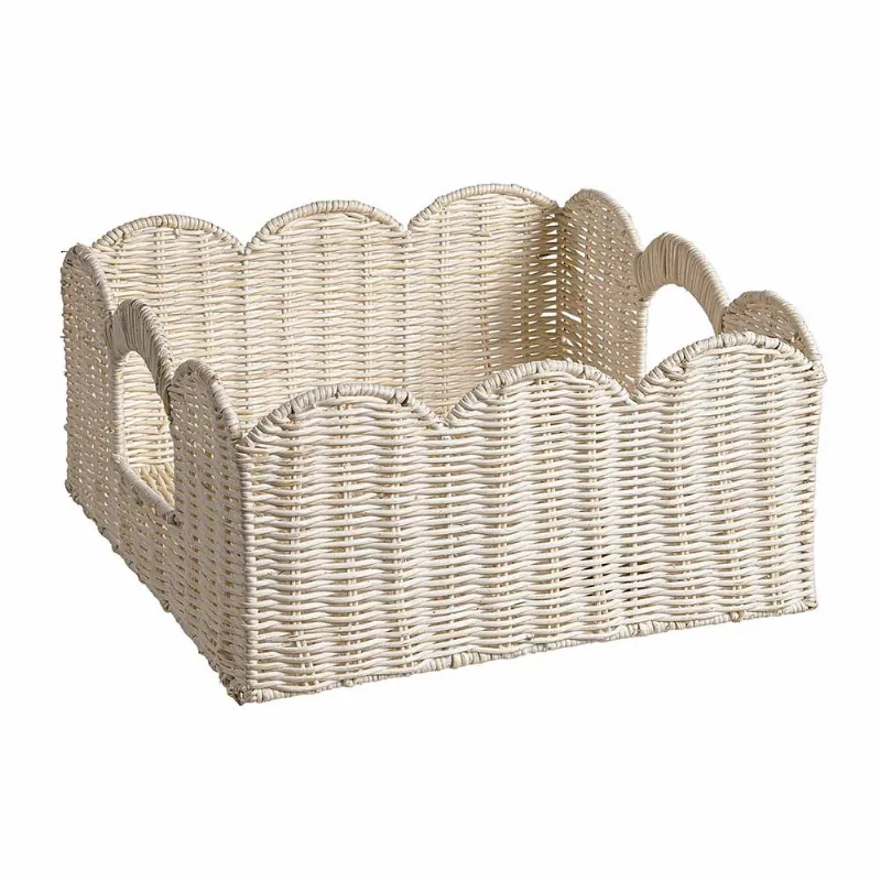 Cesta Scallop Off White Marchand 25x13cm