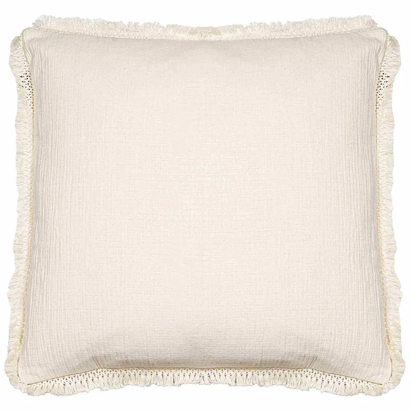 Almofada Desfiada Off White Marchand 50x50cm