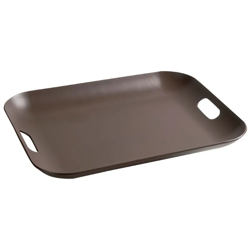 Bandeja Multiuso com Alça de Madeira Marrom Marchand 45x36cm
