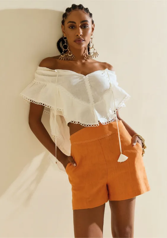 Shorts Morena Rosa Reto Alta Laranja - Morena Rosa - Outlet
