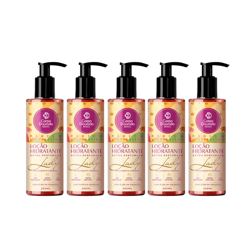 Kit 5 Hidratantes Parfum Inspiration LADY 250ml