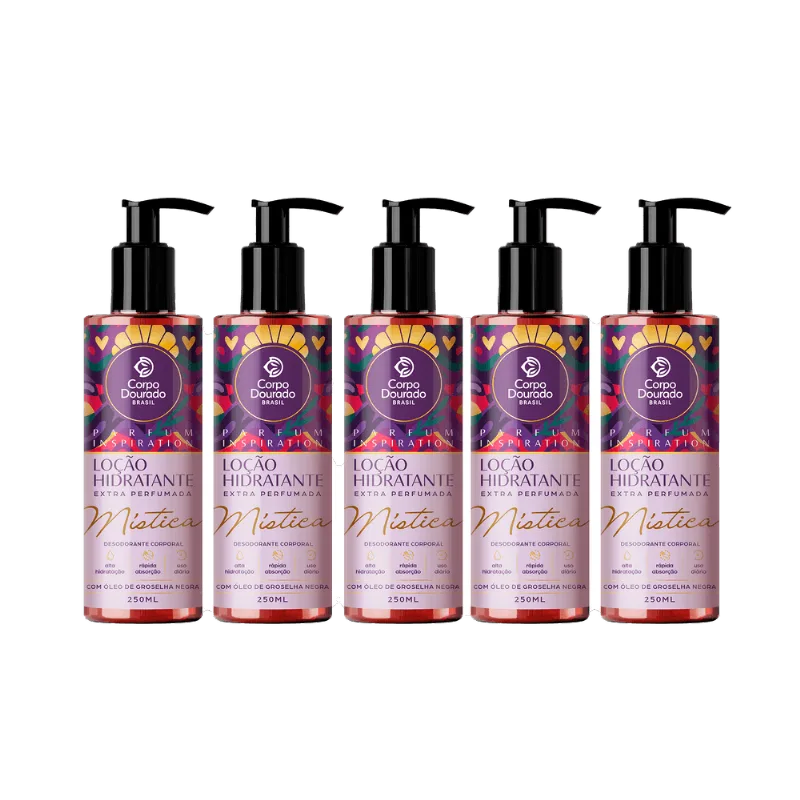 Corpo Dourado Kit 5 Hidratantes Parfum Inspiration MÍSTICA