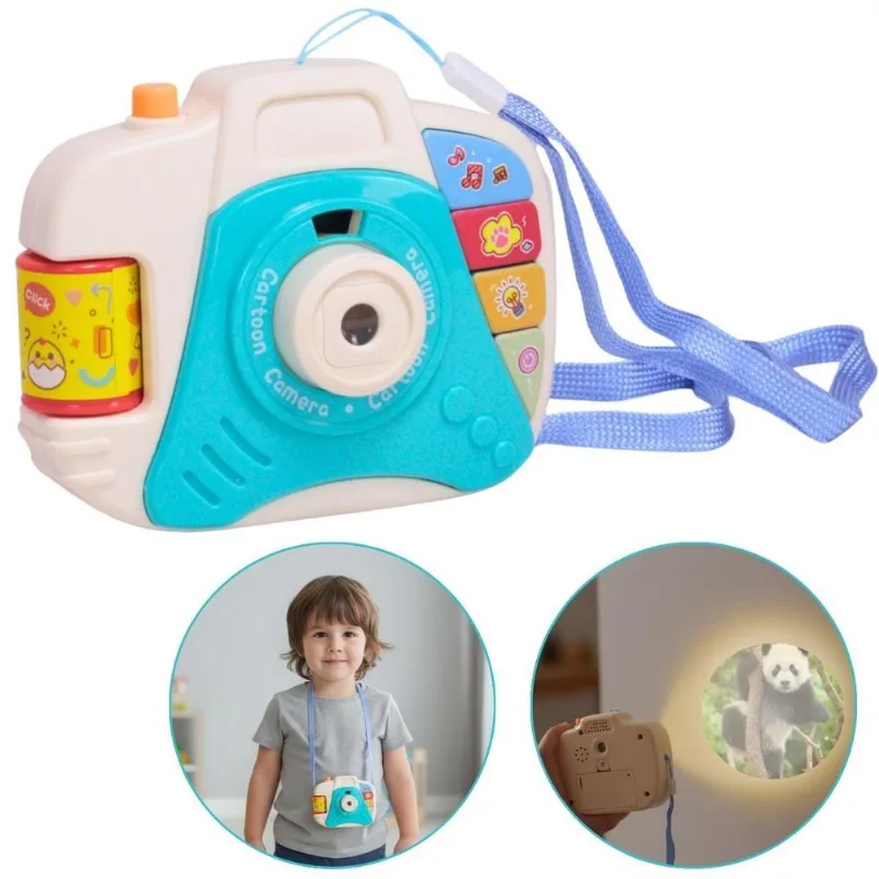 Câmera De Projeção Animais Azul Educativa Som Luz - Castela