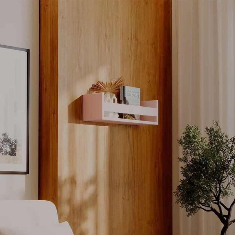 Prateleira Porta Objeto 70X12CM MDF Suporte Invisível Organizador Sala Fosco Rosa Mercado - OUTRAS - Agro