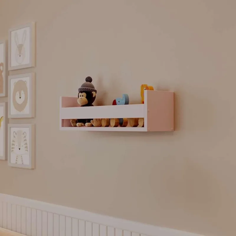 Prateleira Porta Brinquedo 70x12CM MDF Suporte Invisível Organizadora Sala Rosa Mercado - OUTRAS - Agro