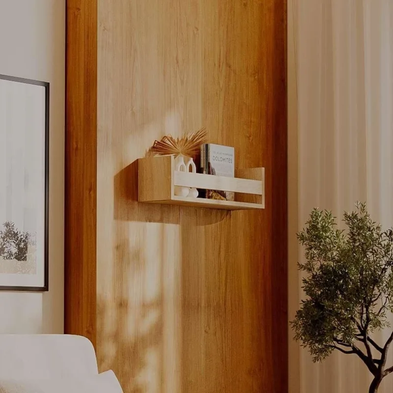 Prateleira Porta Objeto Carvalho 60X12CM MDF Suporte Invisível Moderno Sala Bege Mercado - OUTRAS - Agro