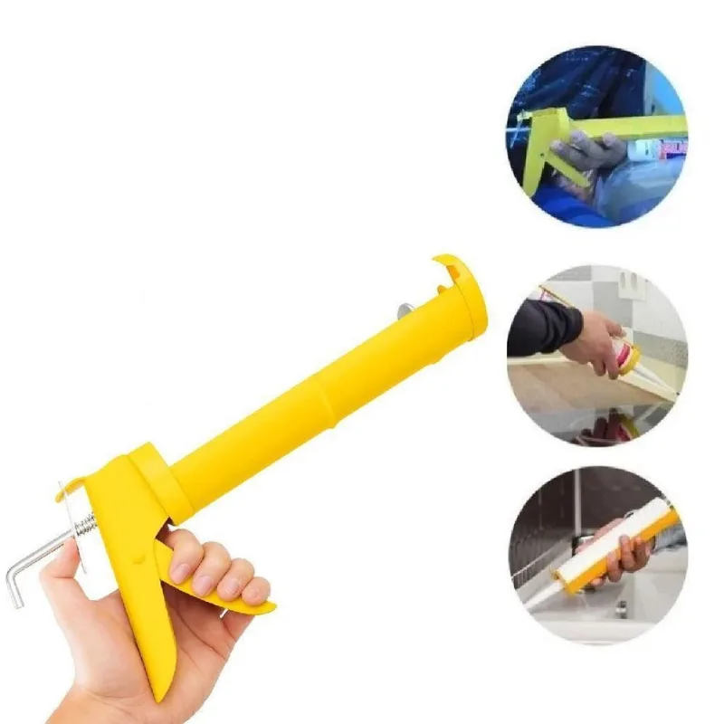 Aplicador de Silicone Gatilho de Aço Reforçado Retrocesso Automático Amarelo Yeet - OUTRAS