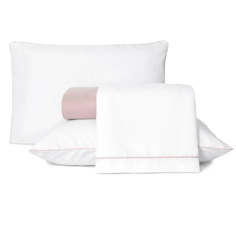 Jogo de Lençol Queen Linea Micropercal 200 Fios 4 Peças - Rose - Casa Modelo Enxovais - Cama, Mesa E Banho