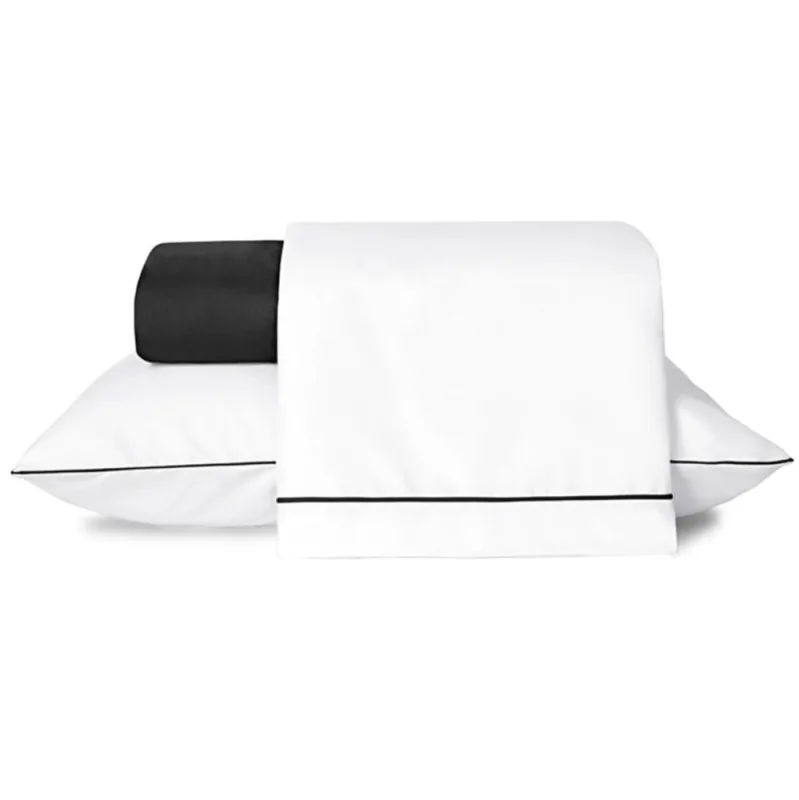 Jogo de Lençol Solteiro Linea Micropercal 200 Fios 3 Peças - Preto - 100% Poliéser - Casa Modelo Enxovais - Cama, Mesa E Banho