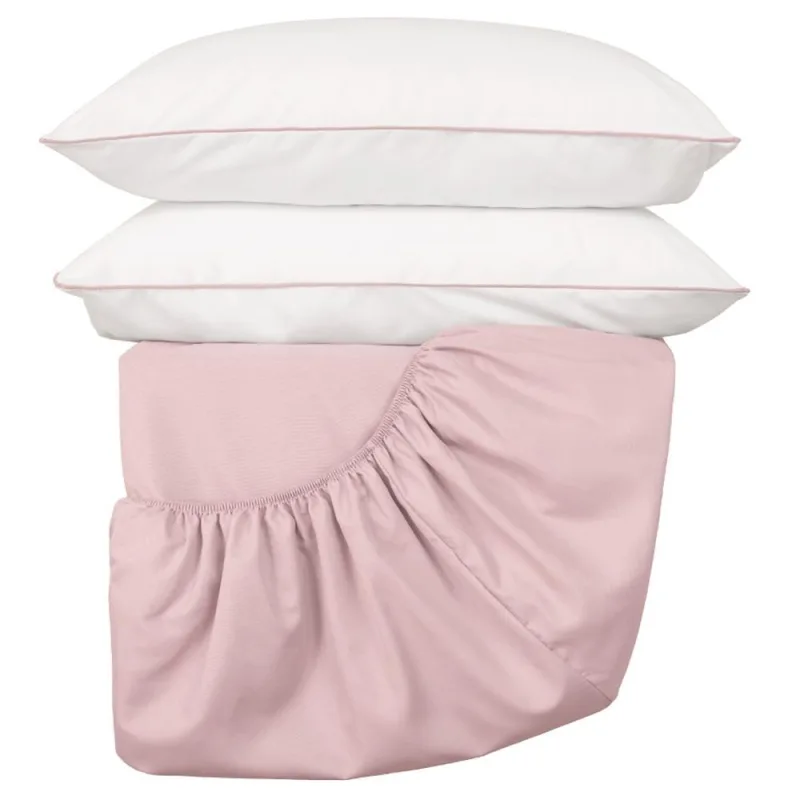 Jogo de Lençol Queen Linea Micropercal 200 Fios 3 Peças - Rose - 100% Poliéser - Casa Modelo Enxovais - Cama, Mesa E Banho