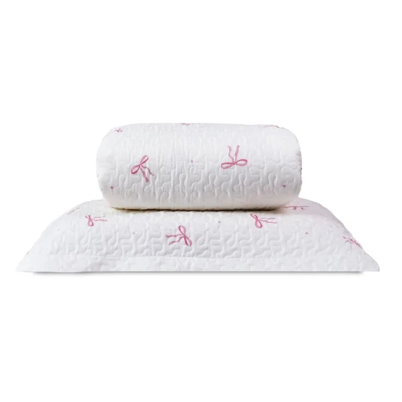 Colcha Solteiro Lacinhos Micropercal 180 Fios 2 - Peças - 100% Poliéster - Casa Modelo Enxovais - Cama, Mesa E Banho