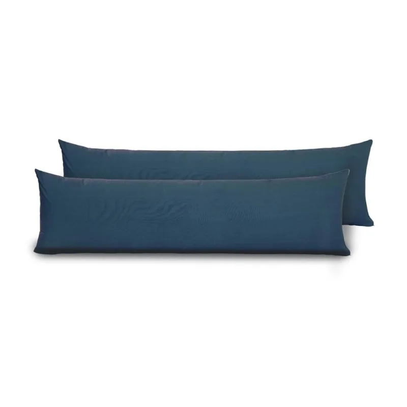 Kit 2 Fronhas para Travesseiro de Corpo Slim 1,50cm x 50cm - Marinho - Microfibra 100% Poliéster - Casa Modelo Enxovais - Cama, Mesa E Banho