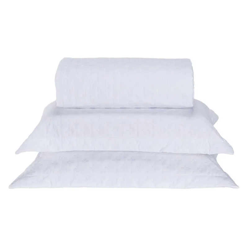 Cobre Leito Queen Milão Dupla Face Micropercal 200 Fios 3 Peças - Branco - Casa Modelo Enxovais