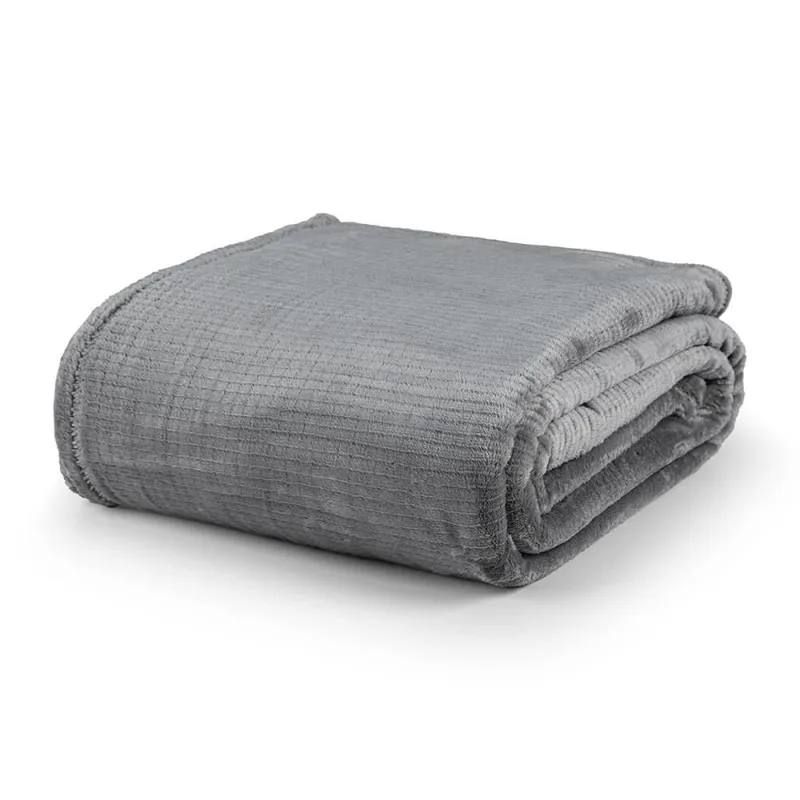 Cobertor Queen Dublin Manta Flannel Ultrasoft - Cinza Lunar - 100% Poliéster - Casa Modelo Enxovais - Cama, Mesa E Banho
