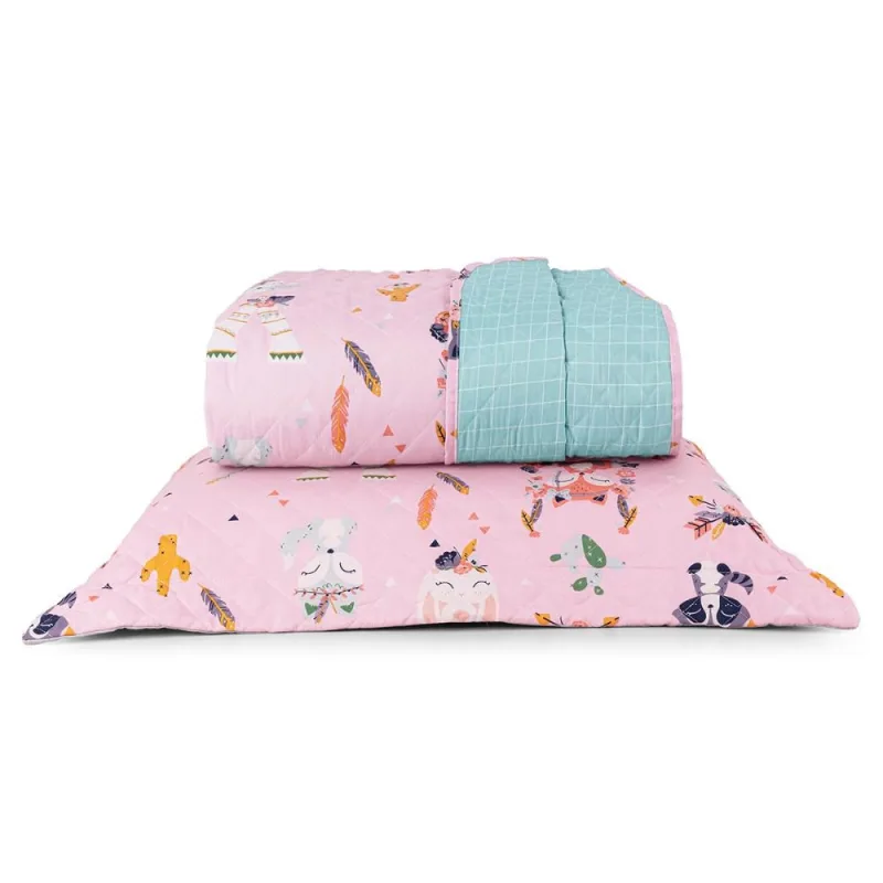 Kit Cobre Leito Solteiro Infantil Raposa 4 Peças Micropercal 200 fios - Casa Modelo Enxovais
