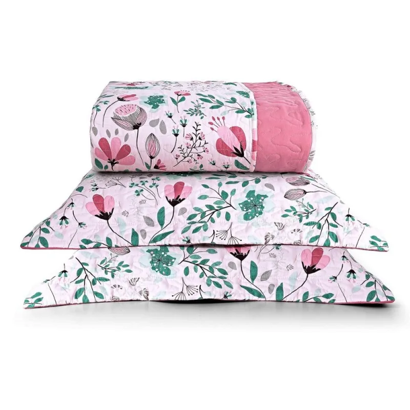 Kit Cobre Leito King Botanical Micropercal 200 Fios 7 Peças - Casa Modelo Enxovais