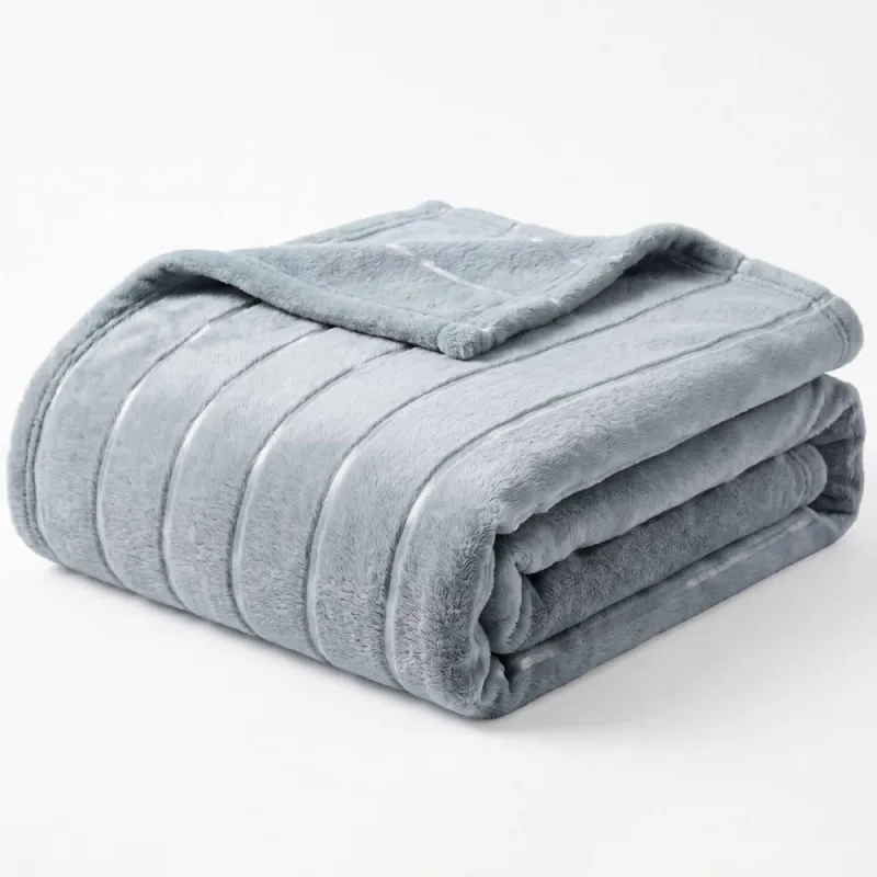 Manta Cobertor Queen Roma Flannel Ultrasoft - Cinza  - 100% Poliéster - Casa Modelo Enxovais - Cama, Mesa E Banho