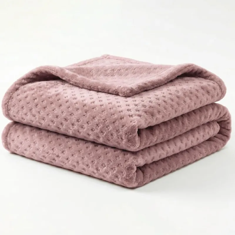 Manta Queen Flan Soft Texturizada Rosa 260g/m² Rosa - 1 PEÇA - Casa Modelo Enxovais - Cama, Mesa E Banho