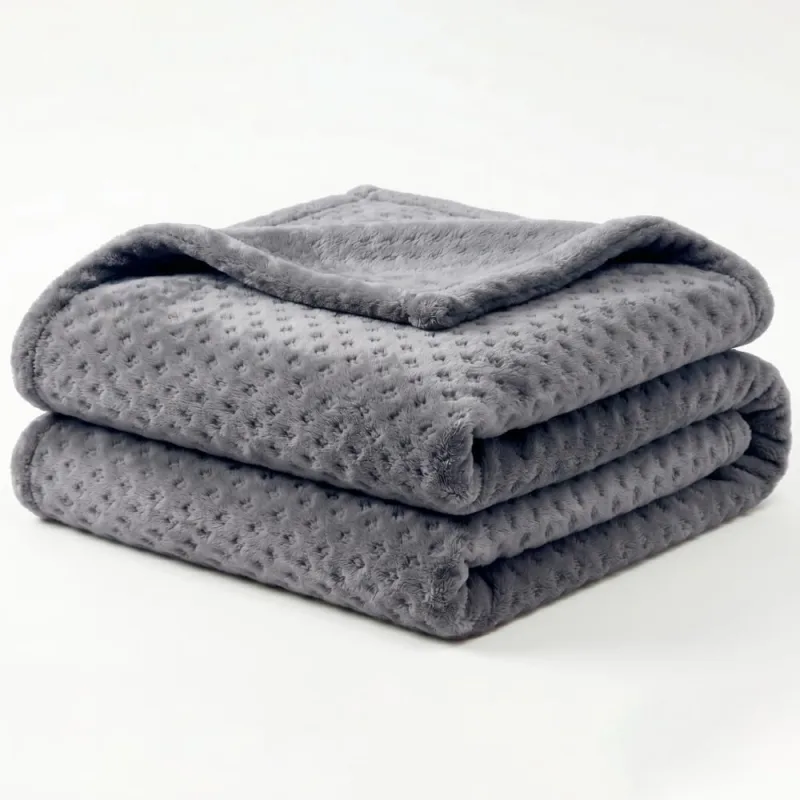 Manta Queen Flan Soft Texturizada Cinza 260g/m² - 1 PEÇA - Casa Modelo Enxovais