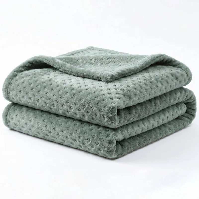 Manta Flan Soft Texturizada 260g/m2 100% Poliéster Verde Dona Zeze